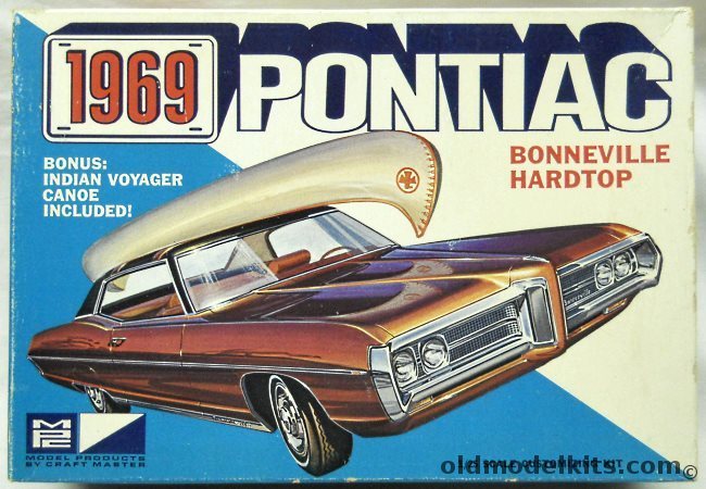 MPC 1/25 1969 Pontiac Bonneville Hardtop With Indian Voyager Canoe And Accessoreies - Stock or Custom, 969-200 plastic model kit